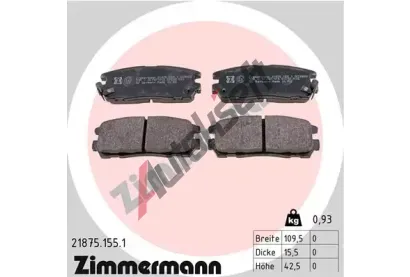 ZIMMERMANN Sada brzdovch destiek kotouov brzdy ZIM 21875.155.1, 21875.155.1