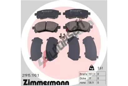 ZIMMERMANN Sada brzdovch destiek - kotouov brzda ZIM 21915.170.1, 21915.170.1