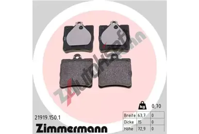 ZIMMERMANN Sada brzdovch destiek - kotouov brzda ZIM 21919.150.1, 21919.150.1