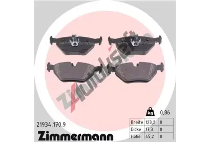 ZIMMERMANN Sada brzdovch destiek ZIM 21934.170.9, 21934.170.9