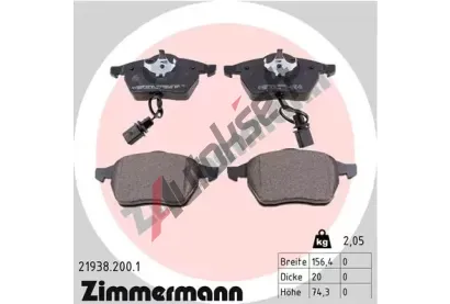 ZIMMERMANN Sada brzdovch destiek - kotouov brzda ZIM 21938.200.1, 21938.200.1