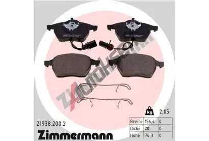 ZIMMERMANN Sada brzdovch destiek ZIM 21938.200.2, 21938.200.2