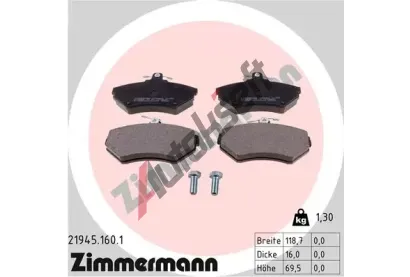 ZIMMERMANN Sada brzdovch destiek - kotouov brzda ZIM 21945.160.1, 21945.160.1