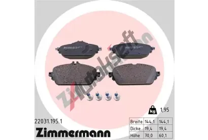 ZIMMERMANN Sada brzdovch destiek ZIM 22031.195.1, 22031.195.1