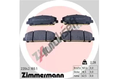 ZIMMERMANN Sada brzdovch destiek ZIM 22042.180.1, 22042.180.1