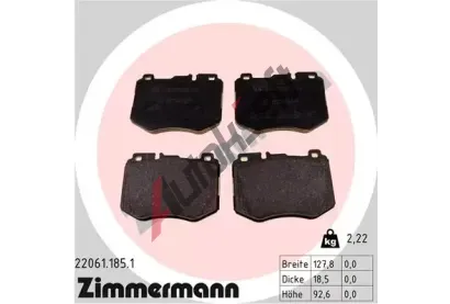 ZIMMERMANN Sada brzdovch destiek ZIM 22061.185.1, 22061.185.1