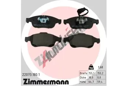 ZIMMERMANN Sada brzdových destiček ZIM 22073.180.1, 22073.180.1 ZIMMERMANN Sada brzdových destiček ZIM 22073.180.1, 22073.180.1