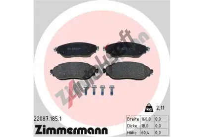 ZIMMERMANN Sada brzdovch destiek ZIM 22087.185.1, 22087.185.1