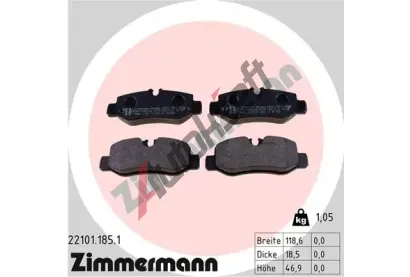 ZIMMERMANN Sada brzdovch destiek ZIM 22101.185.1, 22101.185.1
