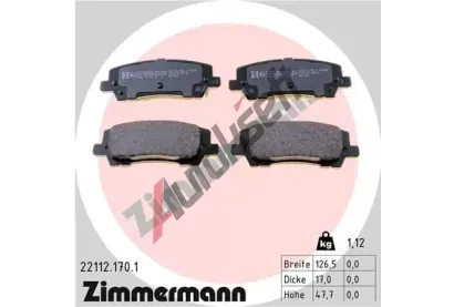ZIMMERMANN Sada brzdovch destiek ZIM 22112.170.1, 22112.170.1