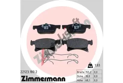 ZIMMERMANN Sada brzdovch destiek ZIM 22123.180.2, 22123.180.2