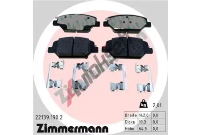 ZIMMERMANN Sada brzdovch destiek ZIM 22139.190.2, 22139.190.2