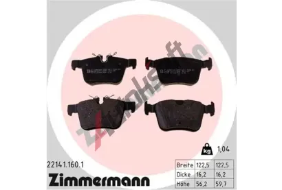 ZIMMERMANN Sada brzdovch destiek ZIM 22141.160.1, 22141.160.1
