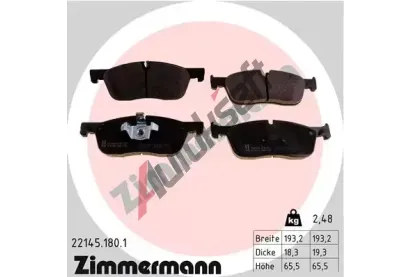 ZIMMERMANN Sada brzdovch destiek ZIM 22145.180.1, 22145.180.1