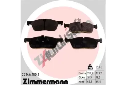 ZIMMERMANN Sada brzdovch destiek ZIM 22146.180.1, 22146.180.1