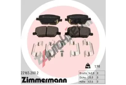 ZIMMERMANN Sada brzdovch destiek ZIM 22165.200.2, 22165.200.2