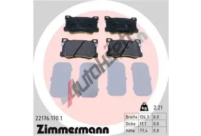 ZIMMERMANN Sada brzdovch destiek ZIM 22176.170.1, 22176.170.1