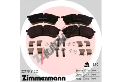 ZIMMERMANN Sada brzdovch destiek ZIM 22178.210.2, 22178.210.2