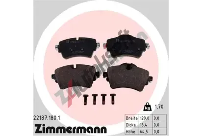 ZIMMERMANN Sada brzdovch destiek ZIM 22187.180.1, 22187.180.1