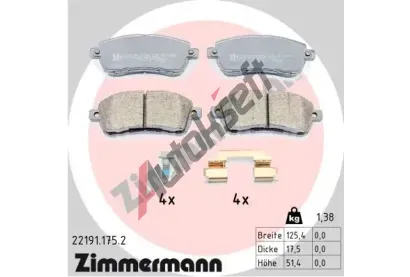 ZIMMERMANN Sada brzdovch destiek ZIM 22191.175.2, 22191.175.2