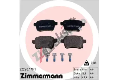 ZIMMERMANN Sada brzdovch destiek ZIM 22220.170.1, 22220.170.1