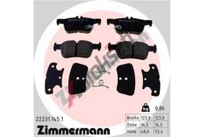 ZIMMERMANN Sada brzdových destiček ZIM 22231.145.1, 22231.145.1 ZIMMERMANN Sada brzdových destiček ZIM 22231.145.1, 22231.145.1