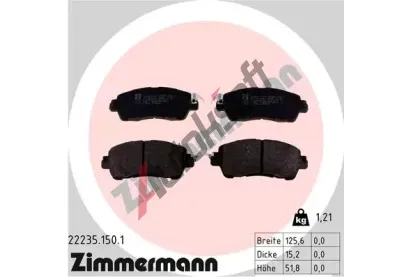 ZIMMERMANN Sada brzdovch destiek ZIM 22235.150.1, 22235.150.1