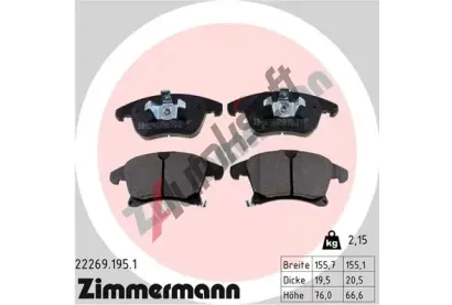 ZIMMERMANN Sada brzdovch destiek ZIM 22269.195.1, 22269.195.1