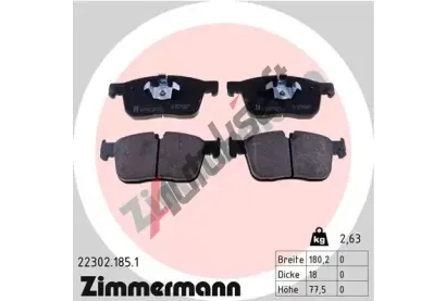 ZIMMERMANN Sada brzdovch destiek ZIM 22302.185.1, 22302.185.1