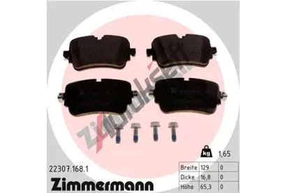 ZIMMERMANN Sada brzdovch destiek ZIM 22307.168.1, 22307.168.1