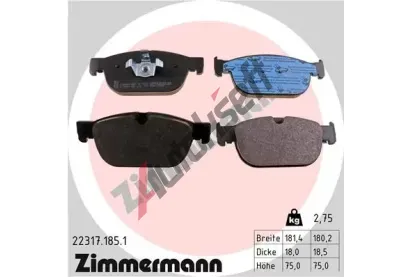 ZIMMERMANN Sada brzdovch destiek ZIM 22317.185.1, 22317.185.1