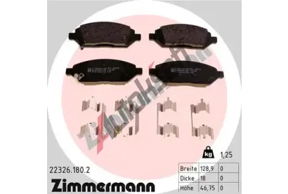 ZIMMERMANN Sada brzdovch destiek ZIM 22326.180.2, 22326.180.2