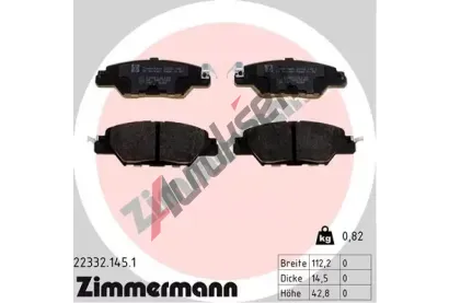 ZIMMERMANN Sada brzdovch destiek ZIM 22332.145.1, 22332.145.1