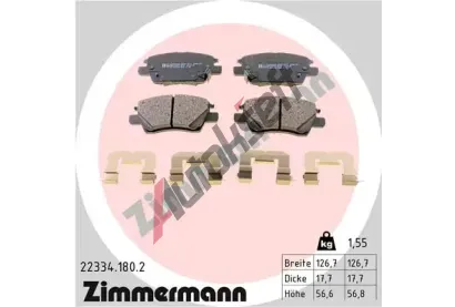 ZIMMERMANN Sada brzdovch destiek ZIM 22334.180.2, 22334.180.2