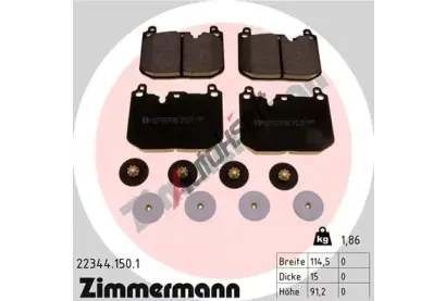 ZIMMERMANN Sada brzdových destiček ZIM 22344.150.1, 22344.150.1 ZIMMERMANN Sada brzdových destiček ZIM 22344.150.1, 22344.150.1