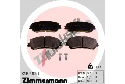 ZIMMERMANN Sada brzdovch destiek ZIM 22347.185.1, 22347.185.1