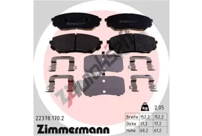 ZIMMERMANN Sada brzdových destiček ZIM 22378.170.2, 22378.170.2 ZIMMERMANN Sada brzdových destiček ZIM 22378.170.2, 22378.170.2