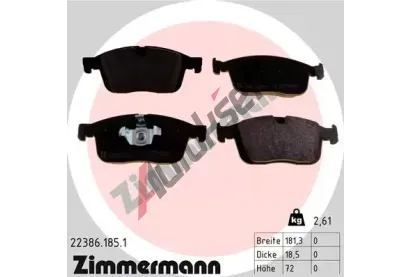 ZIMMERMANN Sada brzdových destiček ZIM 22386.185.1, 22386.185.1 ZIMMERMANN Sada brzdových destiček ZIM 22386.185.1, 22386.185.1