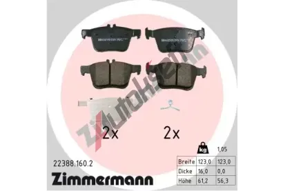 ZIMMERMANN Sada brzdových destiček ZIM 22388.160.2, 22388.160.2 ZIMMERMANN Sada brzdových destiček ZIM 22388.160.2, 22388.160.2