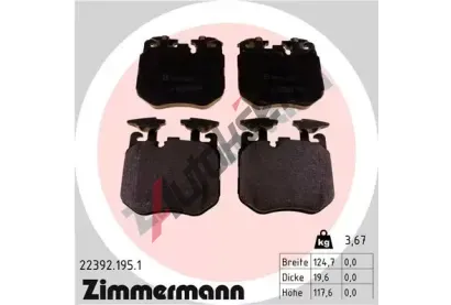ZIMMERMANN Sada brzdovch destiek ZIM 22392.195.1, 22392.195.1