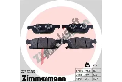 ZIMMERMANN Sada brzdovch destiek ZIM 22412.180.1, 22412.180.1