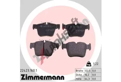 ZIMMERMANN Sada brzdovch destiek ZIM 22423.160.1, 22423.160.1