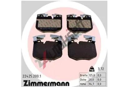 ZIMMERMANN Sada brzdovch destiek ZIM 22425.200.1, 22425.200.1