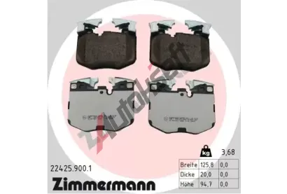 ZIMMERMANN Sada brzdovch destiek rd:z ZIM 22425.900.1, 22425.900.1