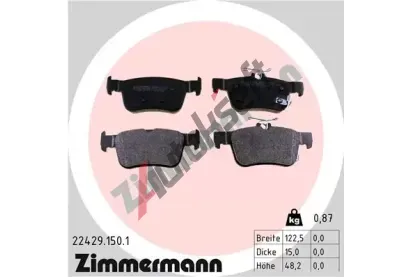 ZIMMERMANN Sada brzdovch destiek ZIM 22429.150.1, 22429.150.1