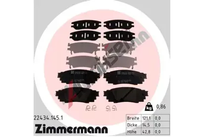 ZIMMERMANN Sada brzdových destiček ZIM 22434.145.1, 22434.145.1 ZIMMERMANN Sada brzdových destiček ZIM 22434.145.1, 22434.145.1