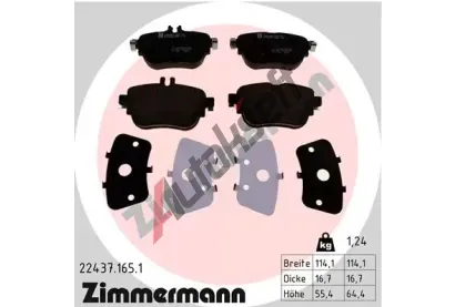 ZIMMERMANN Sada brzdovch destiek ZIM 22437.165.1, 22437.165.1