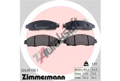 ZIMMERMANN Sada brzdovch destiek ZIM 22439.170.1, 22439.170.1