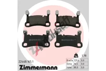 ZIMMERMANN Sada brzdovch destiek ZIM 22468.165.1, 22468.165.1