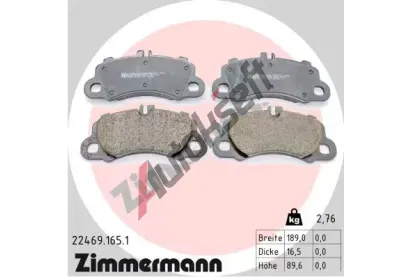 ZIMMERMANN Sada brzdovch destiek ZIM 22469.165.1, 22469.165.1